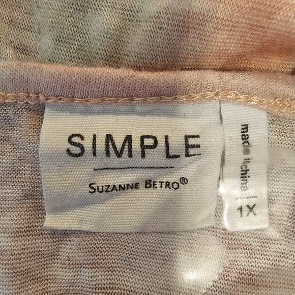 Simple by Suzanne Betro Plus size 1X Oversized Tie Die T-shirt - Picture 4 of 4